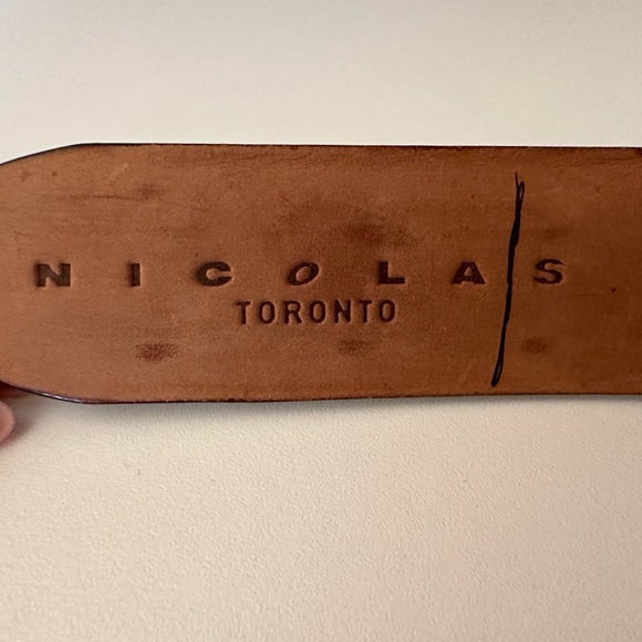 Nicolas black genuine leather belt size 42 - Picture 4 of 7